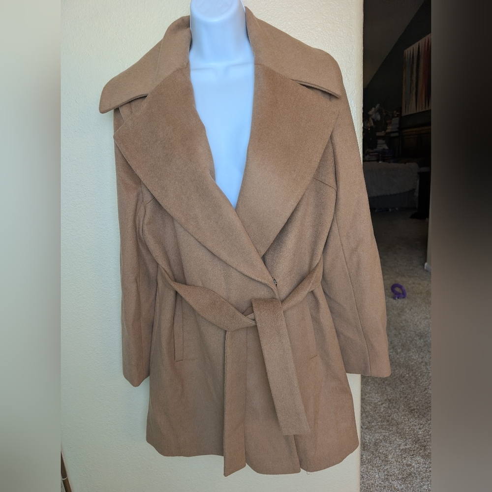 Trina Turk Women's Tan Camel Colored Belted Coat Size 12